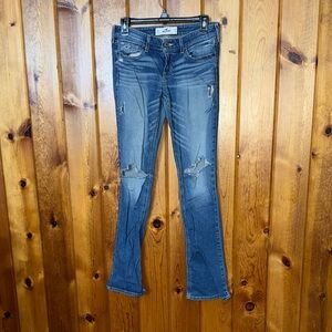 Hollister Blue Distressed Boot Cut Jeans w27 L33